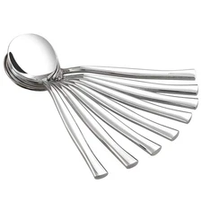 Idotry Round Soup Spoon Stainless Steel Bouillon Spoon Set of 12