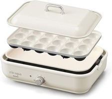 IRIS OHYAMA Compact Hot Plate Ricopa 2-way Flat & Takoyaki Plate Ceramic AC 100V