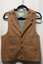 VTG Scully RWQ41 Canvas Western Vest Men  s Med Brown Button Cowboy
