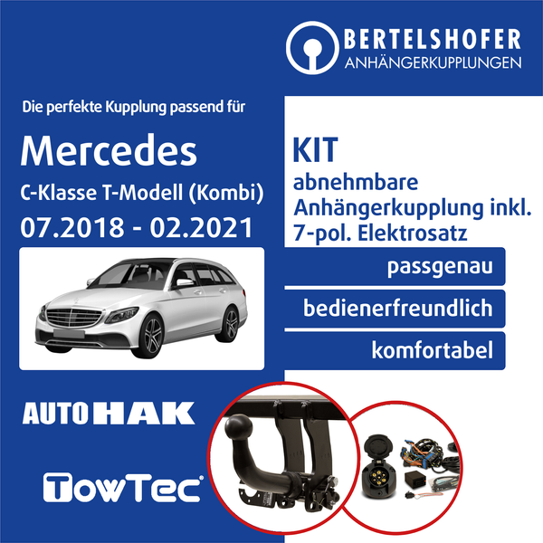 FüR Mercedes C-Klasse T-Modell (Kombi) Typ S205 18- Ahk Abn. +7Pol Spez E-Satz-image