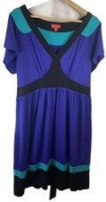 Elle Women's Size XL Dress Color Block Soft Stretchy V Neck Comfy Casual NWT