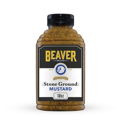 Beaver Brand Stone Ground Mustard, Traditional German-Style Whole 12 Ounce