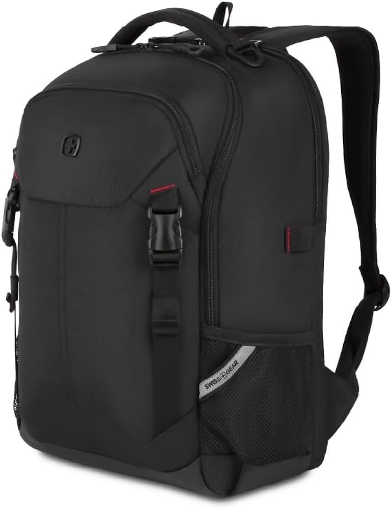 SwissGear Civic Pro Laptop Backpack, Black, 18"x13.25"x7