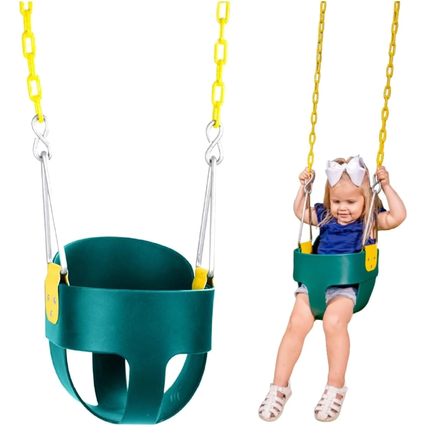 Safe High Back Toddler Swing with Plastic Coated Chains – Perfect Outdoor Fun!
Opens in a new window