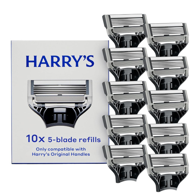 Harry's Original Razor Refills 5 Blade Men's Shaving Cartridges - 10 Pack