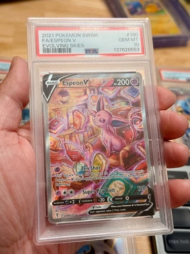 PSA 10 POKEMON SWSH 2021 ESPEON V #180 EVOLVING SKIES ENGLISH FULL ART HOLO