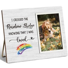 Pet Memorial Picture Frame, I Crossed The Rainbow Bridge Knowing That I Was L...