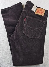 Levis 505 Regular Stretch Mens 36x32 Jeans Straight Leg Brown Corduroy Pants