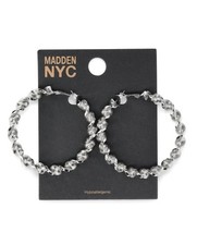 Large Silver Twisted Solid Hoop Earrings Hypoallergenic