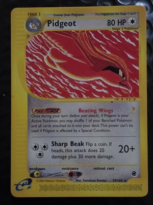 Pokémon TCG Pidgeot Expedition Base Set Rare Non holo Stage 2 059/165 ereader