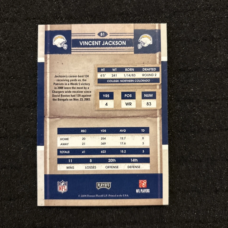 2008 Playoff Contenders - Vincent Jackson #81 - Image 2 of 2