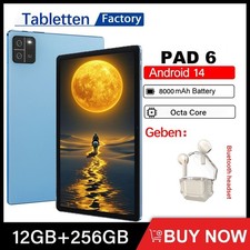 Gaming Tablet 12GB RAM 256GB ROM Android14 2.4G 5G WiFi Tablet 8000mAh Octa-core