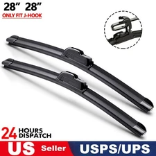 All Season 28"&28" Inch Bracketless Windshield Wiper Blades J U HOOK (Set of 2)