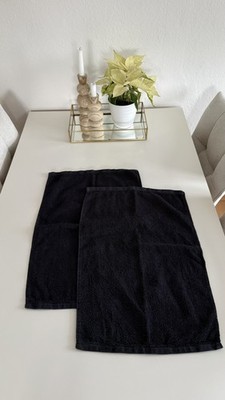 ROOM ESSENTIALS BLACK 4tlg SET HANDTUCH BADETUCH 2x 70x128cm 2x 40x60 cm LUXUS