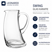 Glaskaraffe Karaffe Wasserkaraffe Leonardo Swing Glas Krug Saftkrug Glaskanne