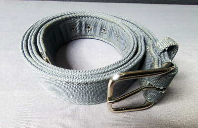 Alexander Olch Men's Gray Solid Belt 36 1in Wide Adjustable Buckle