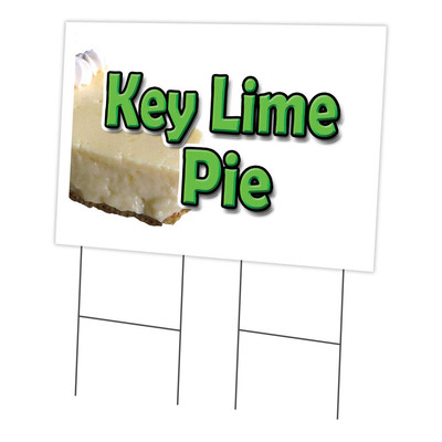 Key Lime Pie 24'' x 36'' Yard Sign & Stake | Advertise Your Business | Stake In...