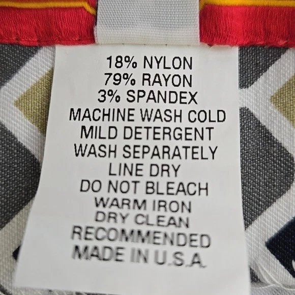 Bermudas elásticas de tiro medio Krazy Larry, patrón a cuadros, talla 6 para mujer Foto 4 de 4