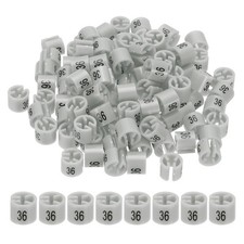 100 Pcs Clothes Hanger Marker Number 36 Tag Fit 3mm Rod Garment Size Tag Gray