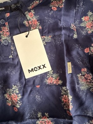 Mexx Mädchenbluse Gr. 134 blau gemustert -Neu mit Etikett  UVP 35,99  