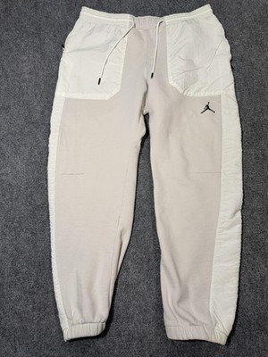 Jordan 23 Engineered Jogger Pants Mens XL Beige Fleece Elastic Waist Zip Pocket