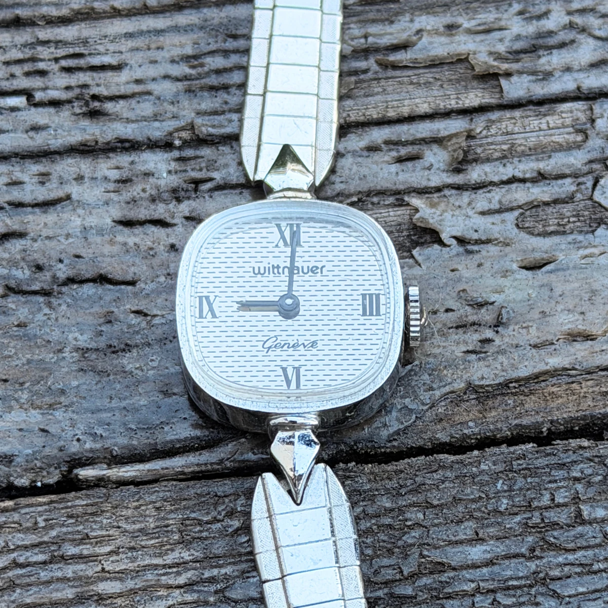 Vintage Wittnauer Ladies Mechanical Wind Up Watch Working Silver Art Deco Band Wittnauer Watch - Etsy main image 4