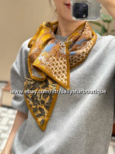 Sallys 70% Cashmere & 30% Silk Paisley Print Double Layer Ribbon Scarf 150*26cm - Picture 36 of 48