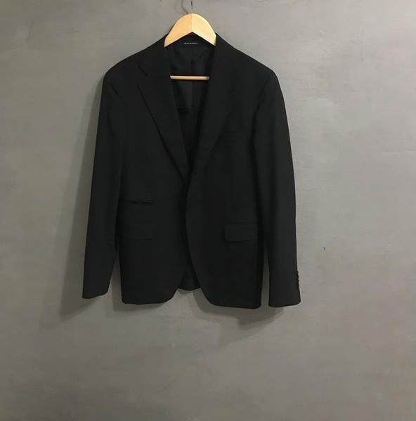 Men Tagliatore Suit Black Wool M