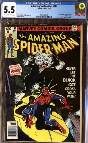 Amazing Spider-Man #194 CGC 5.5 FN- 1979 Marvel KEY 1st Appearance of Black Cat