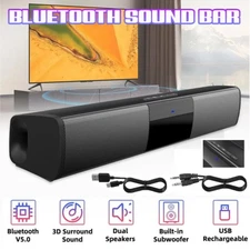 Home Theater Sound Bar for TV/PC/Phone Bluetooth Wireless & Wired Stereo Speaker