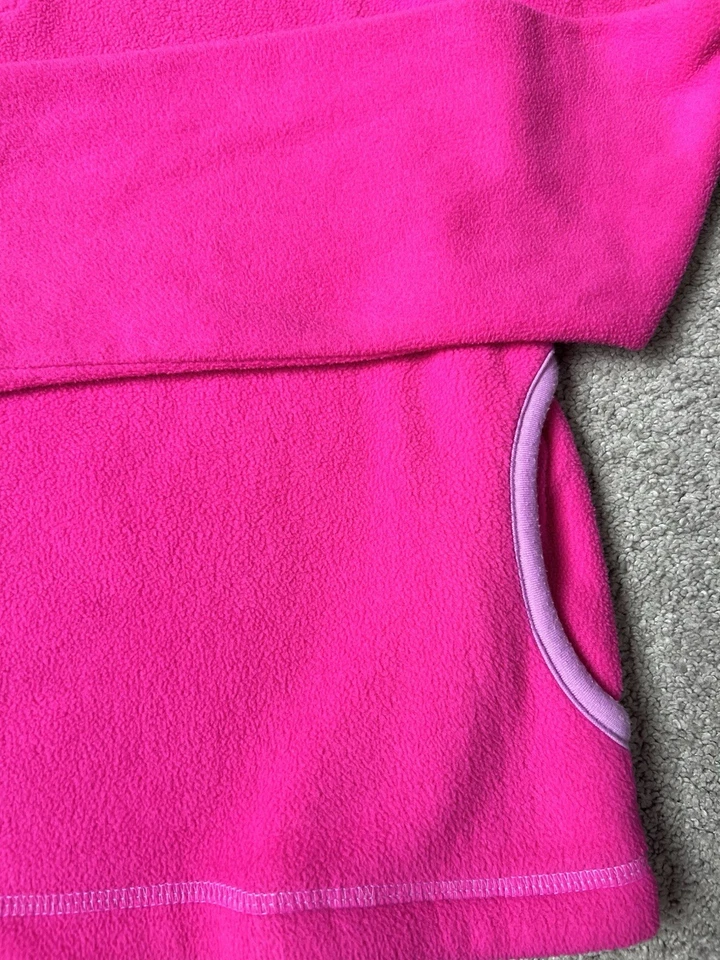 Faded Glory Girls Sweatshirt Fleece L(10/12) Pink 1/4 Zip Pockets Long Sleeve - Image 4 of 4