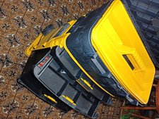 large Rolling Plastic Tool Box. Yellow/Black.  With Wheels And Handle. 1 Item.