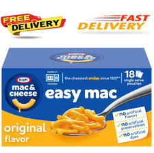 Kraft Easy Mac and Cheese, 18 Packets, for Easy Dinner or Dinner Sides, 38.7 oz