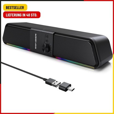SENZER CS20 Pc Lautsprecher USB Powered Bluetooth Flowing LED Gaming Soundbar La