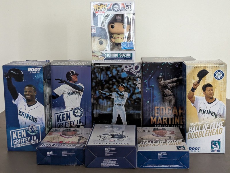 Griffey, Martinez & Ichiro National Hall of Fame Bobbleheads, Replica Statues