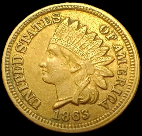1863 CN Indian Head Cent XF Condition!