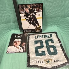 Dallas Stars Jere Lehtinen Jersey Retirement Night Banner, Program, NHL