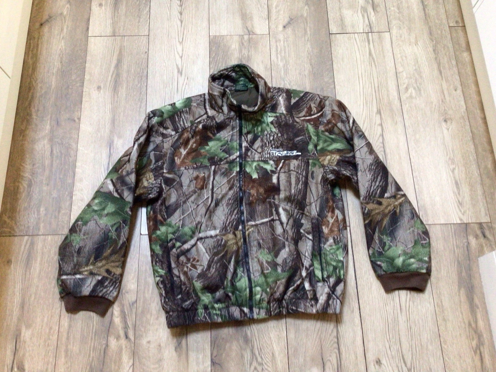 Old School Shimano Tribal Suit Jacket L Realtree Hardwoods Camo Carp