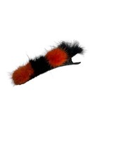 Orange and Black Fuzzy 3 " Halloween Hair Bow Girls Fall Fur Hair bow Clip