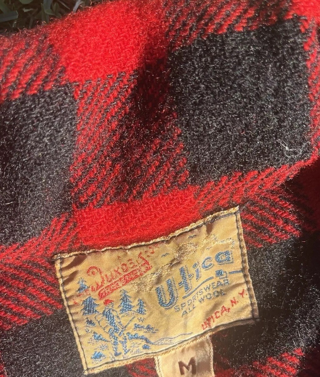 Vintage DUXBAK UTICA WOOL Shirt Buffalo Plaid Red Hunting Vintage DUXBAK UTICA WOOL Shirt Buffalo Plaid Red Hunting