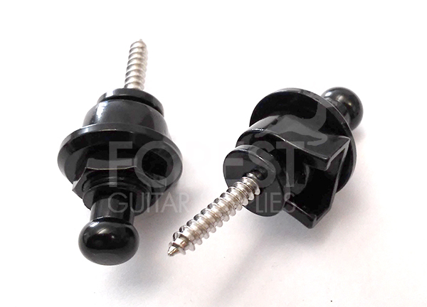 Guitar strap pin security lock system, Schaller style, Black