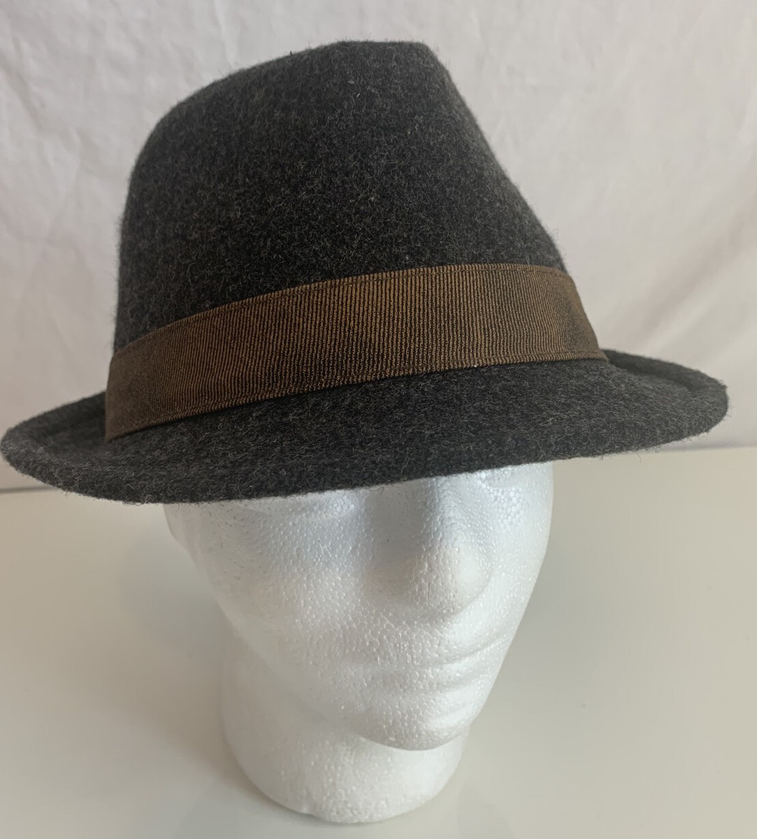 Stetson Mens Fedora Hat Grey Size Medium Wool Polyester Band  display picture 2