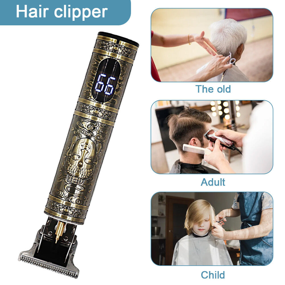 Electric Hair Clippers Battery Operated LED Display for Men (Buddhas