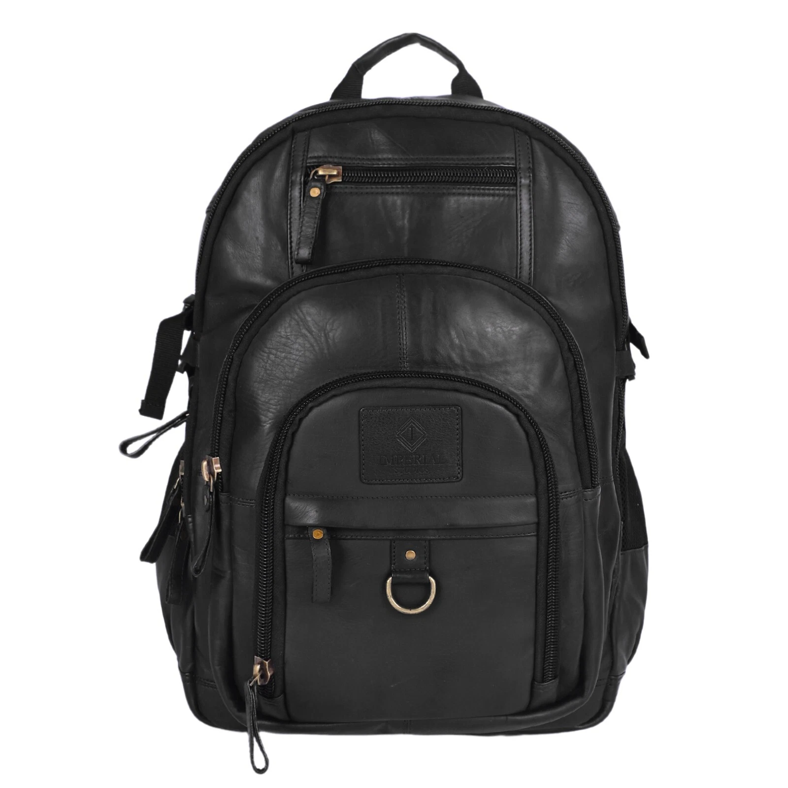 Men Bag Leather Adjustable Straps 17 Inch Backpack for Outdoor, Camping Travel