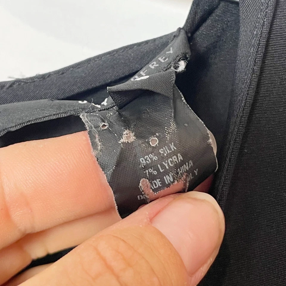 Mini Vestido Vaina Jay Godfrey Para Mujer Manga Corta Negro 8 Cuello en V Cremallera Recortada Foto 4 de 4