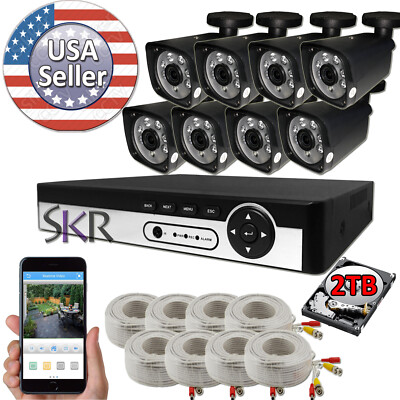 Sikker Standalone 8 Channel DVR 1080P Security Camera System with 2TB hard drive