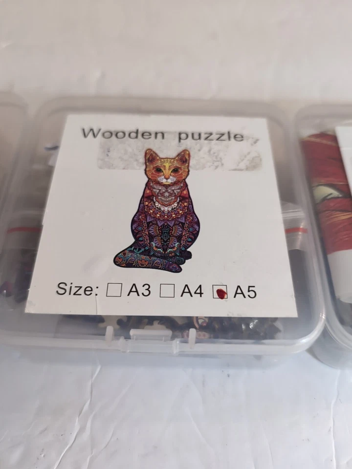 (3) Rompecabezas de madera - Iguana, gato, abeja - Nuevo Foto 3 de 4