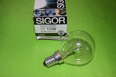 Sigor Glühlampe E14 15W klar  Kugellampe Kugelform Glühbirne( 448)