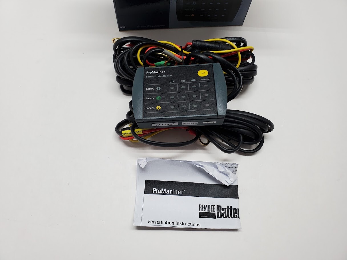 Pro Mariner #51060 Remote Battery Bank Status Monitor for up to 3 12-V Batteries