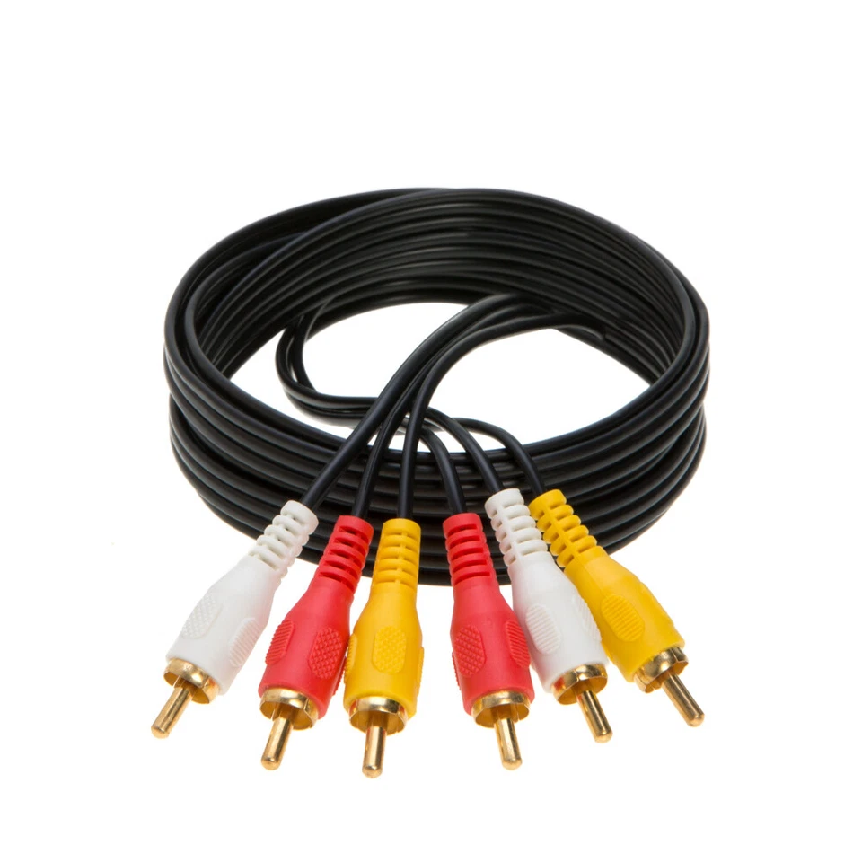 3 RCA Male to 3 RCA Male Cable Audio/Video TV DVD VCR Composite Multi-Pack LOT - Image 3 of 4